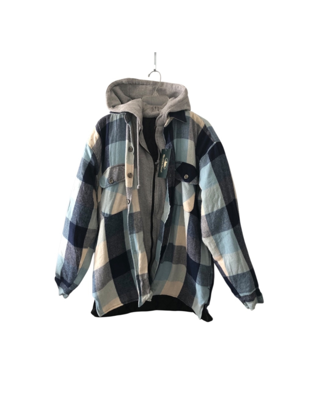 NWT Blue Plaid Quilted Hooded Flannel Jacket Durable Workwear Stillwater Supply